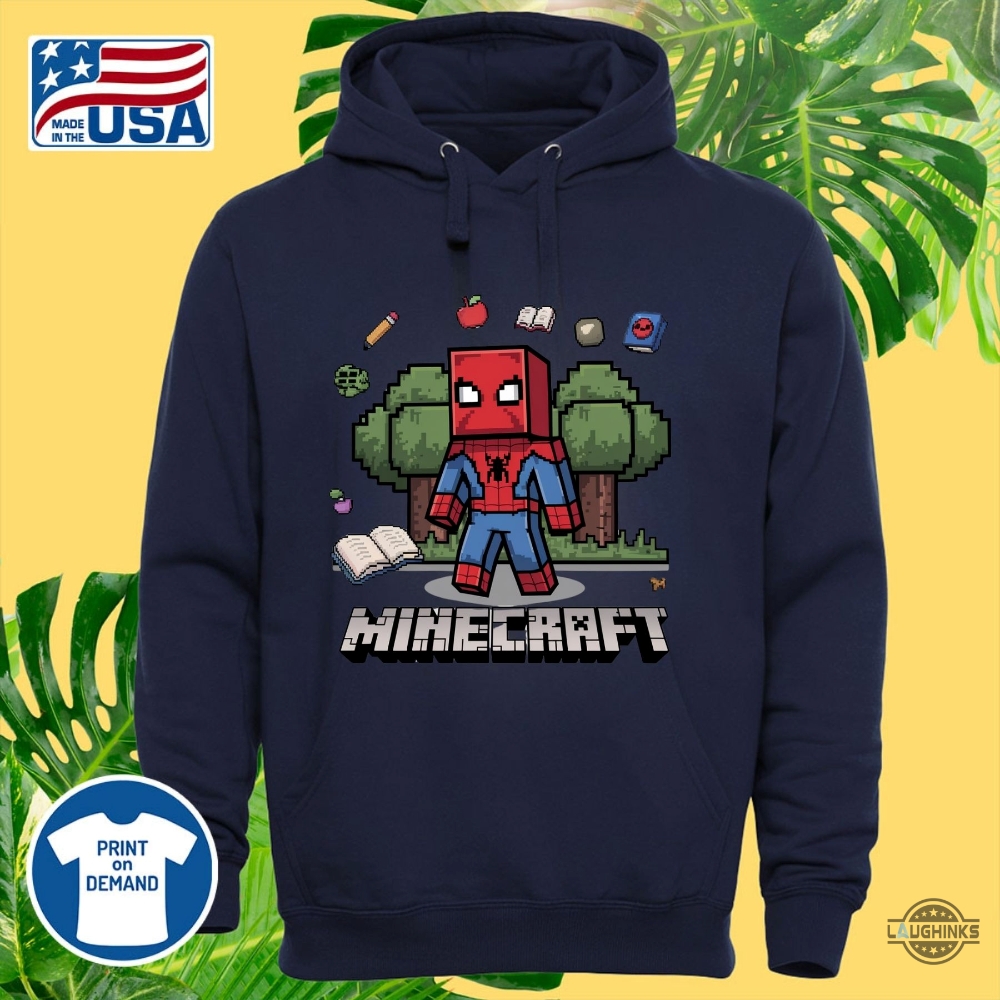 Funny Minecraft Spiderman Birthday Shirt 19 Funny Minecraft Spiderman Birthday Shirt