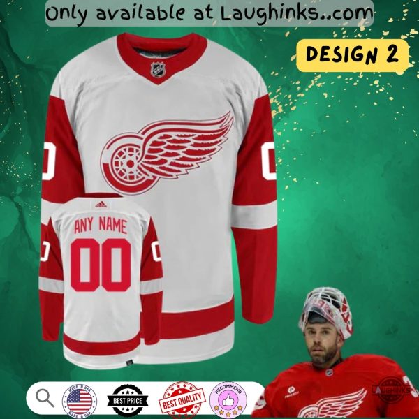 personalized red wings hockey jersey shirt replica