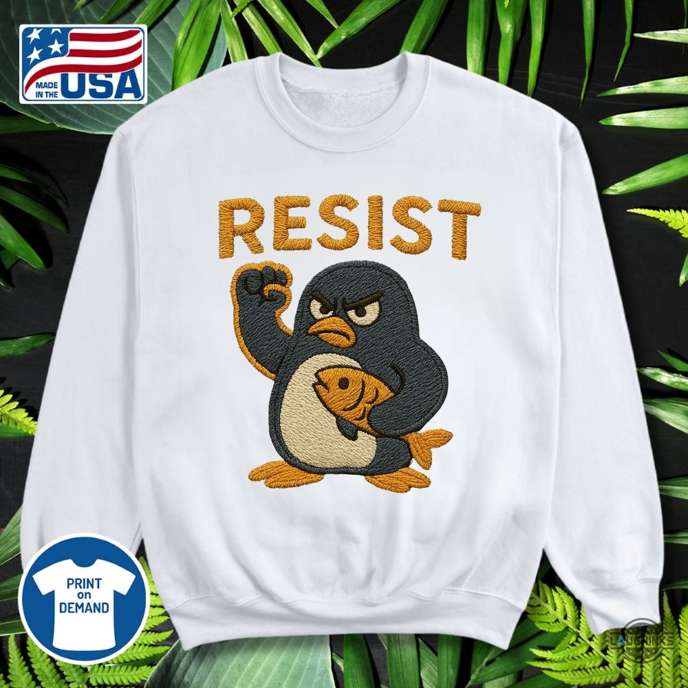 Penguins Resist Embroidered Shirt Anti Trump Against Tariffs 16 Penguins Resist Embroidered Shirt Anti Trump Against Tariffs