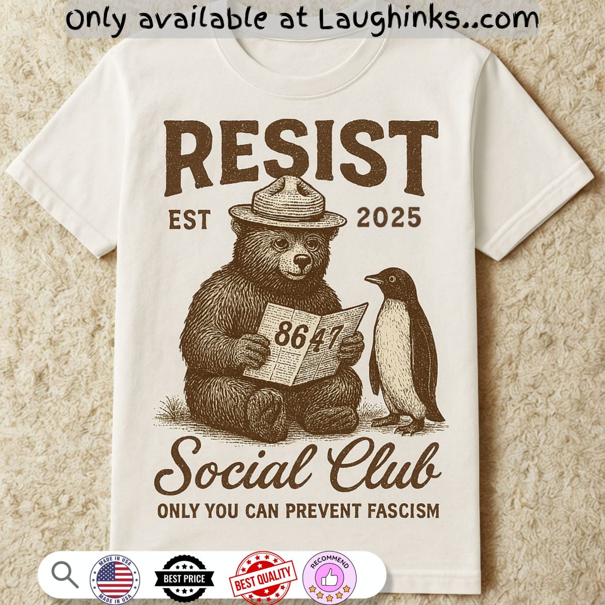 bears penguins resist shirt social club only you can prevent fascism 8647