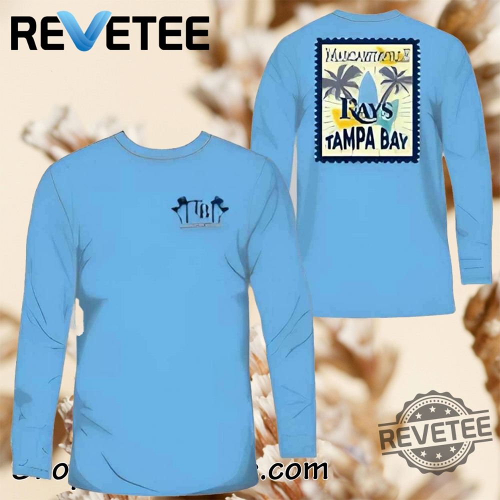 Rays Tropical Stamp Graphic Long Sleeve Shirt 2025 Giveaway T Shirt Shirts revetee 1