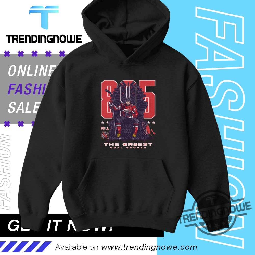 Alex Ovechkin Washington Capitals 895 Career Goals Throne Shirt 9 Alex Ovechkin Washington Capitals 895 Career Goals Throne Shirt