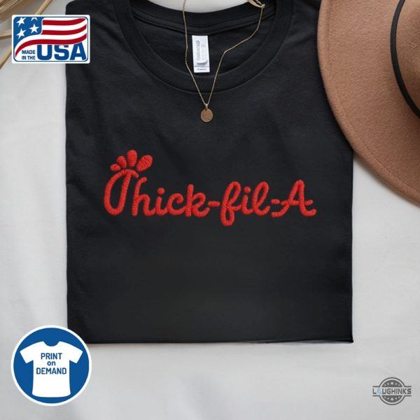funny thick fil a embroidered shirt