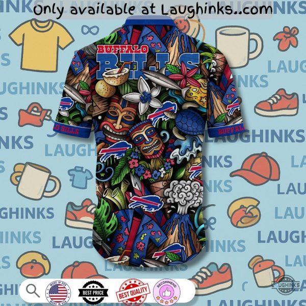 tiki tribal buffalo bills aloha hawaiian shirt
