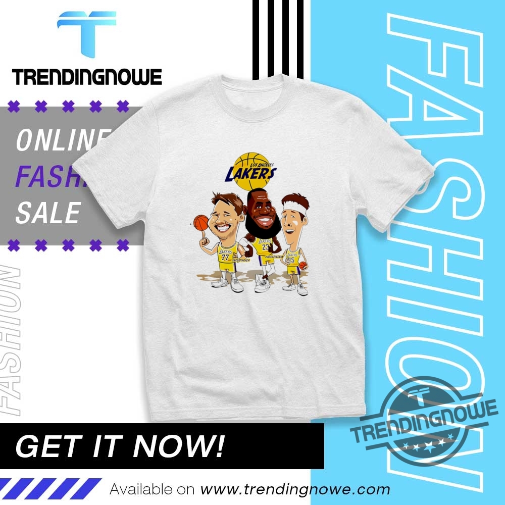 Los Angeles Lakers Lebron James Luka Doncic And Austin Reaves Cartoons Shirt trendingnowe 1