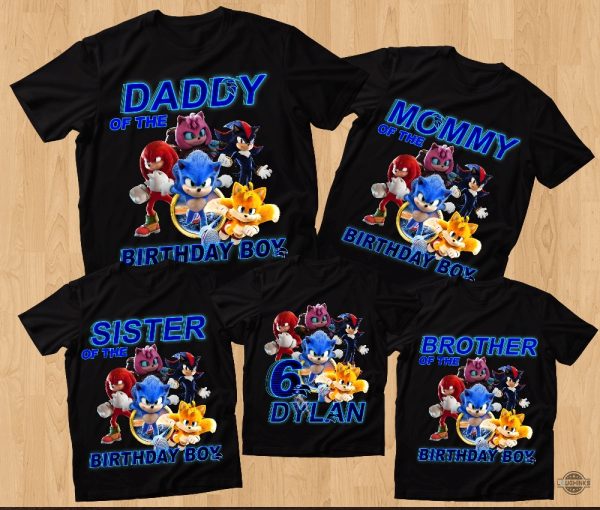 personalized sonic the hedgehog birthday shirt