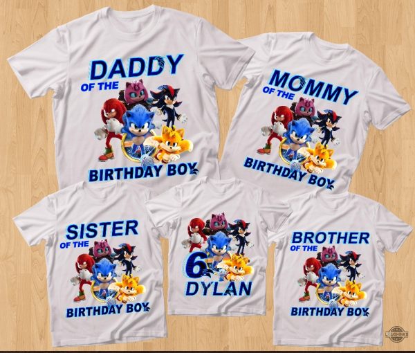 personalized sonic the hedgehog birthday shirt