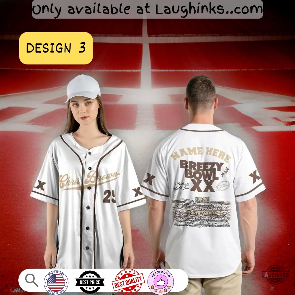 Custom Name Breezy Bowl Xx 2025 Tour Chris Brown Baseball Jersey Shirt 10 Custom Name Breezy Bowl XX 2025 Tour Chris Brown Baseball Jersey Shirt