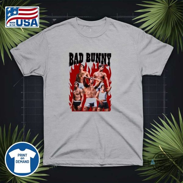 bad bunny wearing ck bootleg tee