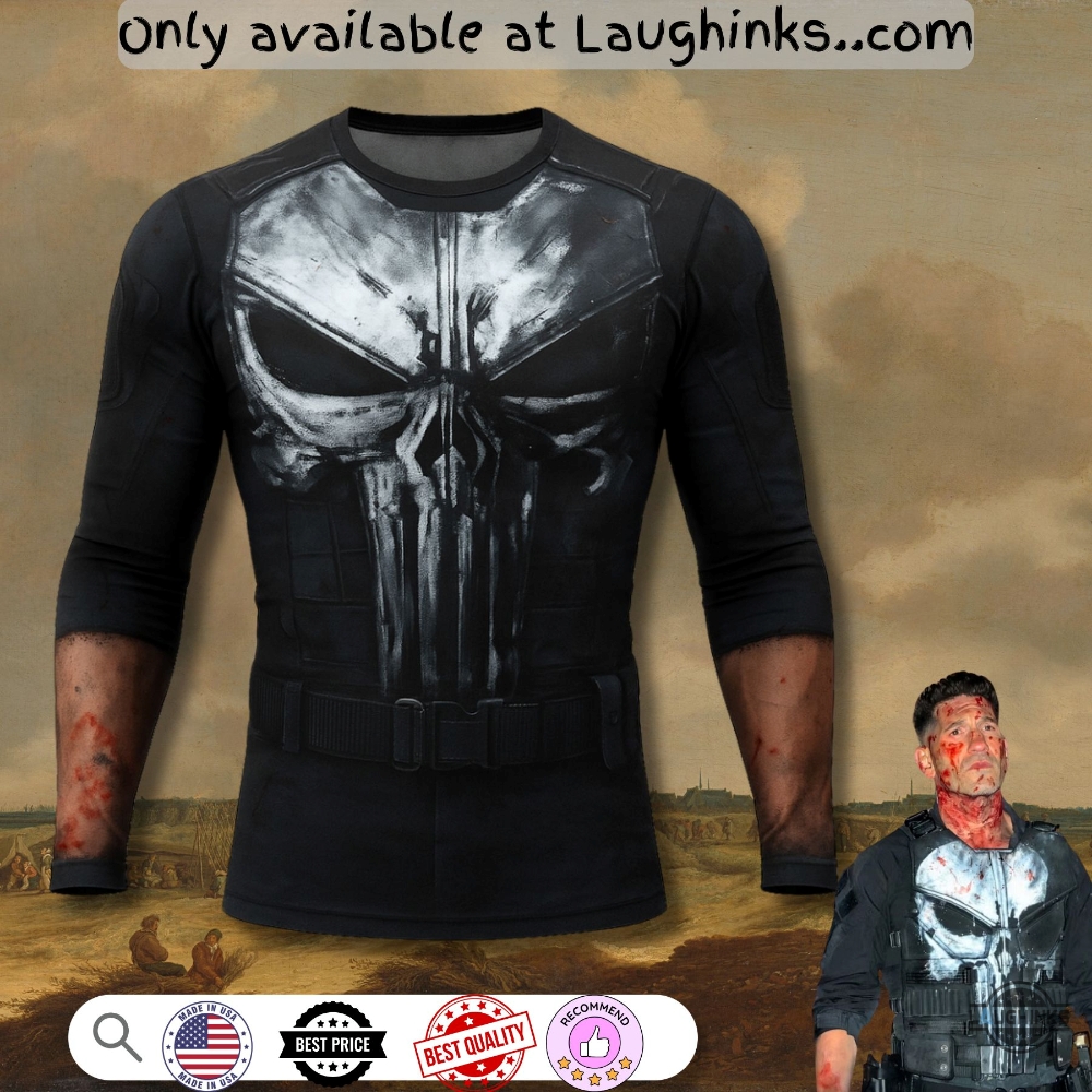 Jon Bernthal The Punisher Compression Shirt Cosplay Costume 2 Jon Bernthal The Punisher Compression Shirt Cosplay Costume