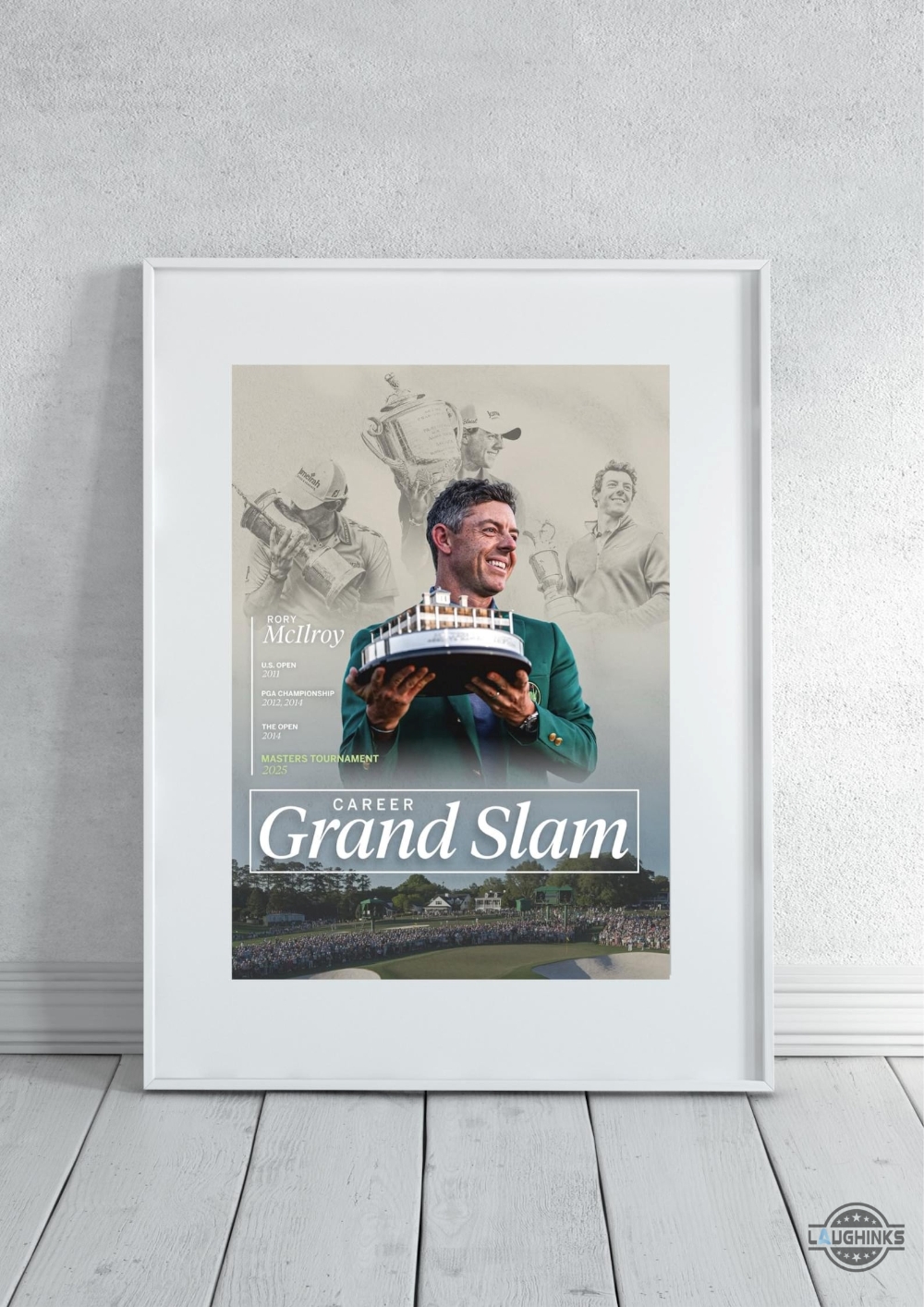 Rory Mcilroy Masters 2025 Framed Poster Augusta Grand Slam Winner 11 RORY MCILROY Masters 2025 Framed poster Augusta Grand slam winner