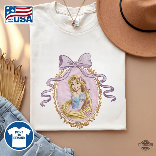 disney rapunzel bow coquette embroidered shirt