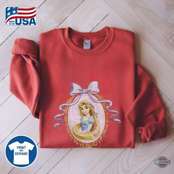 disney rapunzel bow coquette embroidered shirt