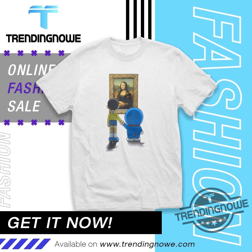 "Top 5 Trendy Shirts for Fans, Protesters, and Music Lovers" 17 Doraemon Meets The Louvre Shirt