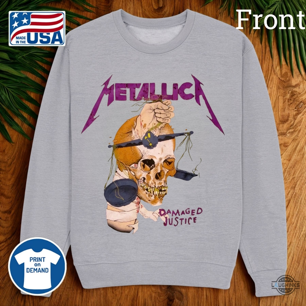 Metallica Damaged Justice Shirt Hammer Of Justice Crushes You 8 METALLICA Damaged Justice Shirt Hammer of Justice Crushes You
