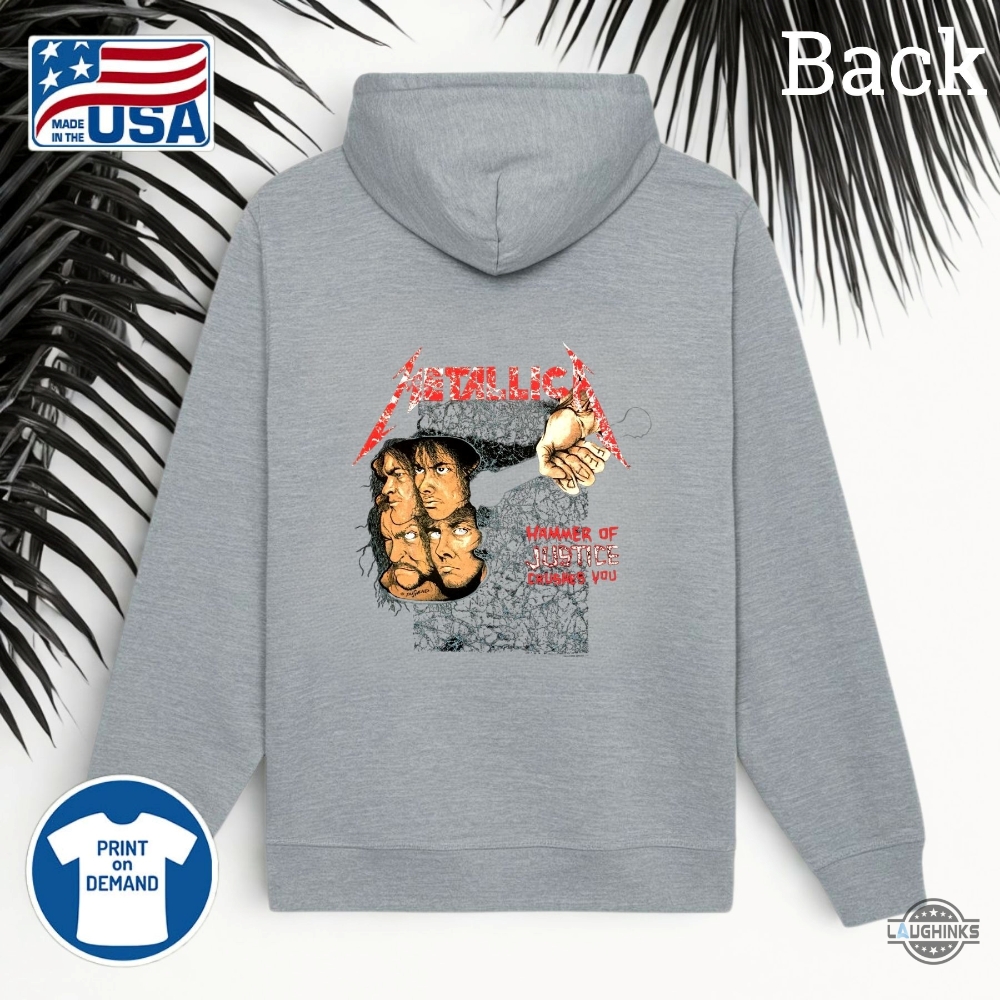 Metallica Damaged Justice Shirt Hammer Of Justice Crushes You 9 METALLICA Damaged Justice Shirt Hammer of Justice Crushes You