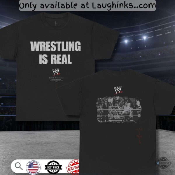 wrestling is real travis scott wwe shirt john cena and rock