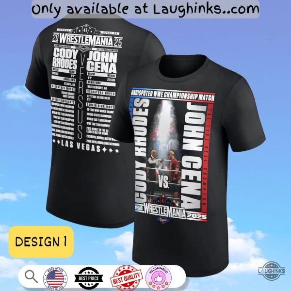 wwe wrestlemania 41 john cena shirt farewell tour 2025 las vegas