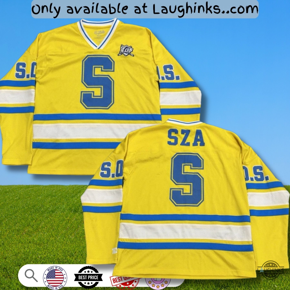 Yellow 2023 Sza Sos Concert Tour Hockey Jersey Shirt Replica 5 Yellow 2023 SZA SOS Concert Tour Hockey Jersey Shirt replica
