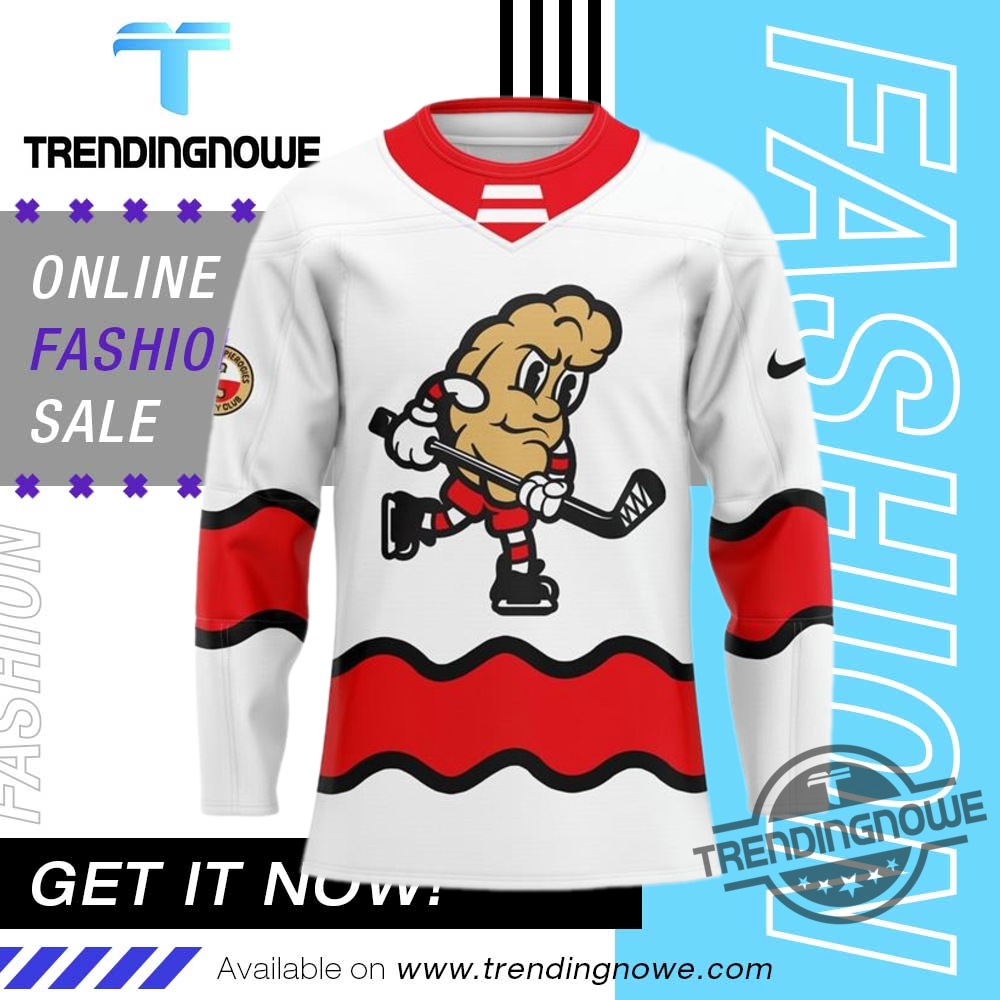 "Top Trending Apparel: Unique Shirts and Jerseys for Every Fan" 14 Cleveland Monsters Pierogi Night Hockey Jersey