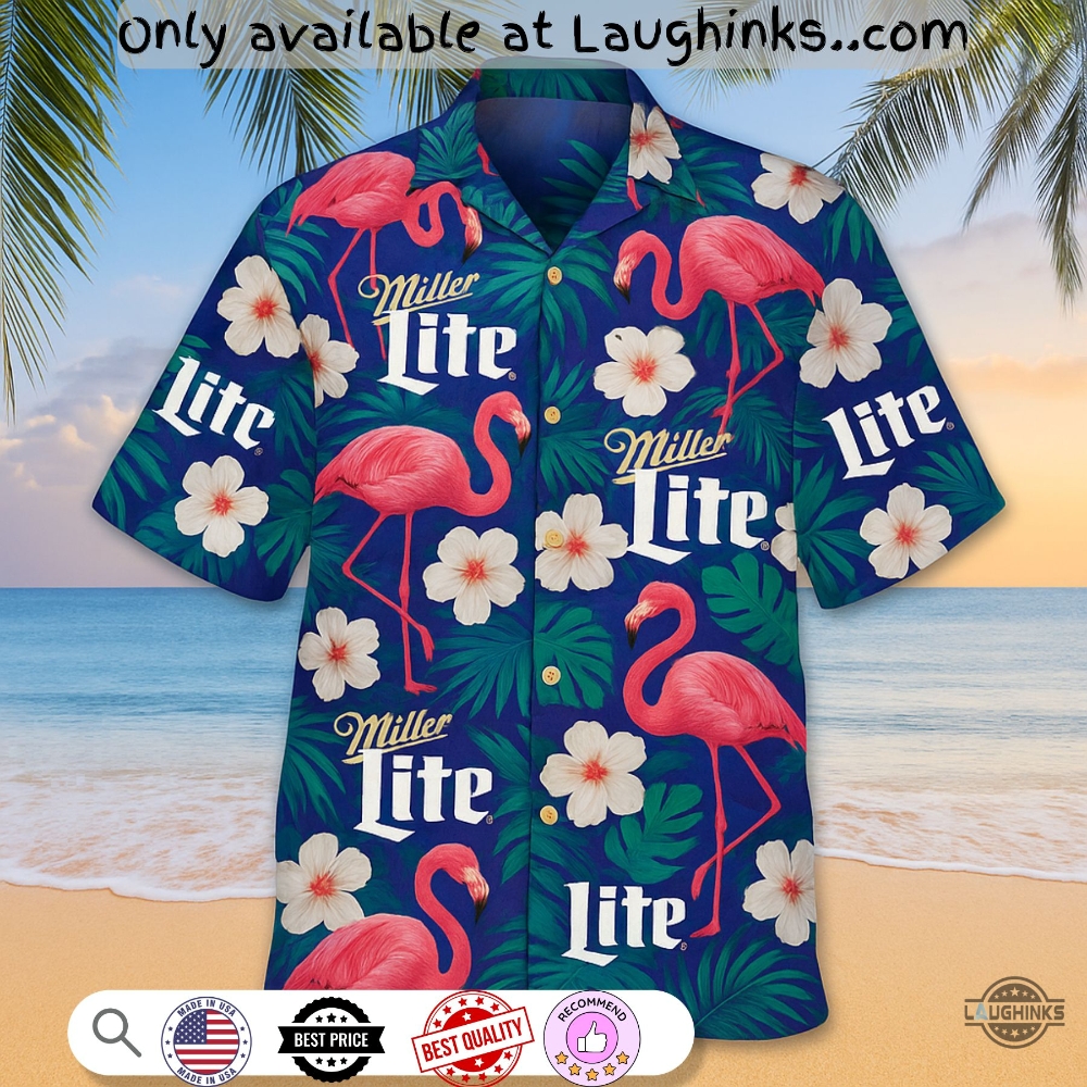 Tropical Flamingo Miller Lite Hawaiian Shirt 6 Tropical Flamingo miller lite hawaiian shirt