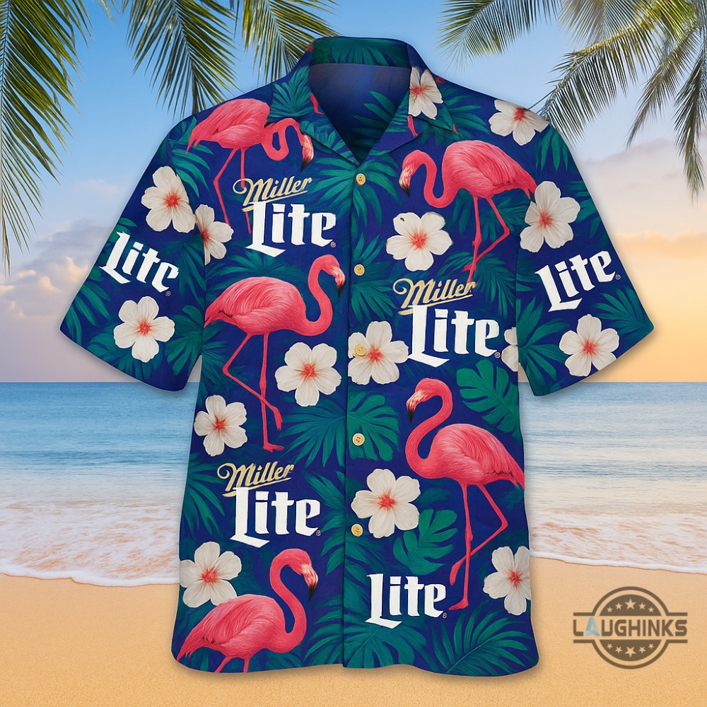 Tropical Flamingo Miller Lite Hawaiian Shirt 7 Tropical Flamingo miller lite hawaiian shirt