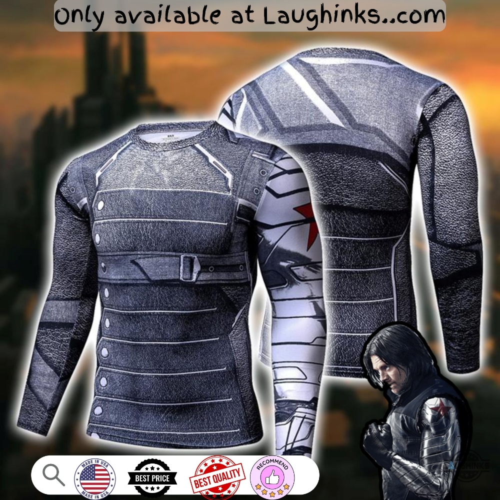 Captain America Winter Soldier Compression Shirt Bucky Barnes Cosplay 5 Captain America Winter Soldier Compression Shirt Bucky Barnes Cosplay