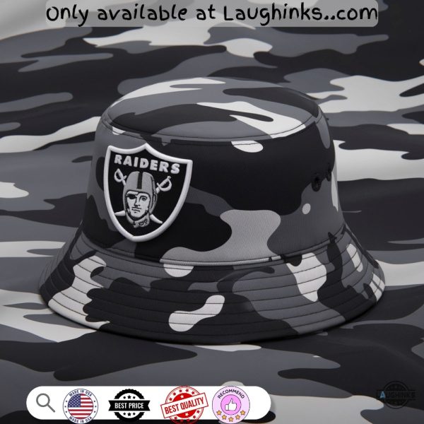 las vegas raiders nfl camo bucket hat