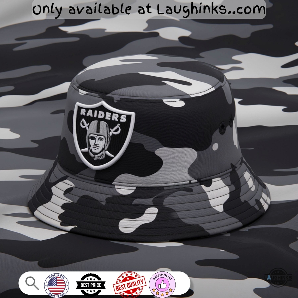 Las Vegas Raiders Nfl Camo Bucket Hat 5 Las Vegas Raiders NFL Camo Bucket Hat