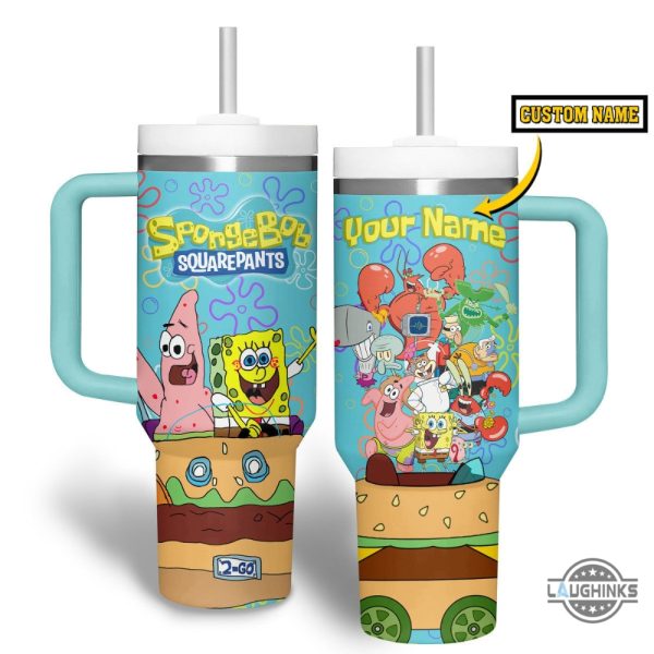 spongebob squarepants custom stanley tumbler cup 40oz dupe