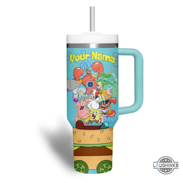 spongebob squarepants custom stanley tumbler cup 40oz dupe