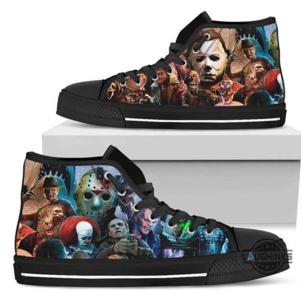 horror movie characters high top shoes custom sneakers for halloween