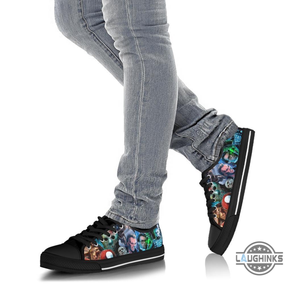 Horror Movie Characters Low Top Shoes Custom Sneakers For Halloween 8 Horror Movie Characters Low Top Shoes Custom Sneakers For Halloween