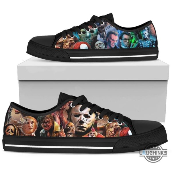 horror movie characters low top shoes custom sneakers for halloween