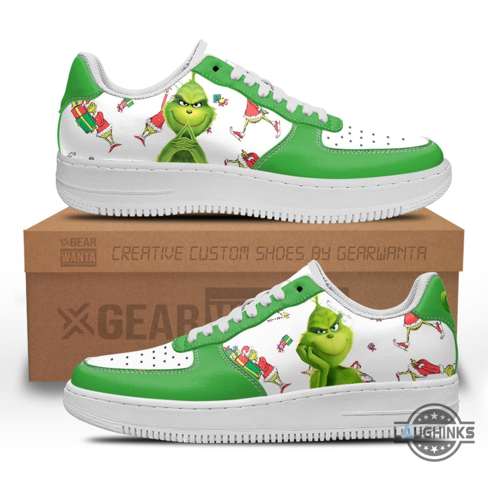 Grinch Air Force 1 Sneakers Custom Shoes 4 Grinch Air Force 1 Sneakers Custom Shoes
