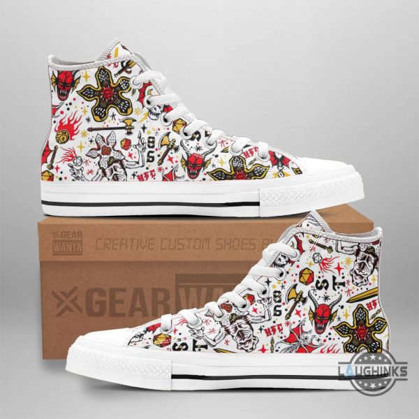 stranger things high top shoes custom sneakers