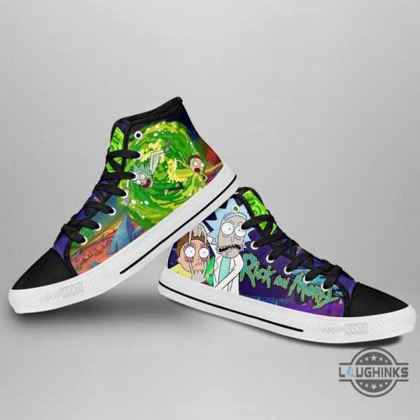 rick and morty high top shoes custom sneakers