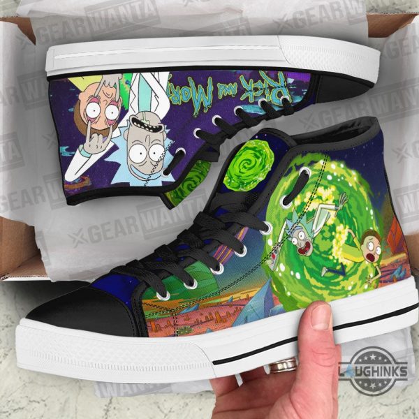 rick and morty high top shoes custom sneakers