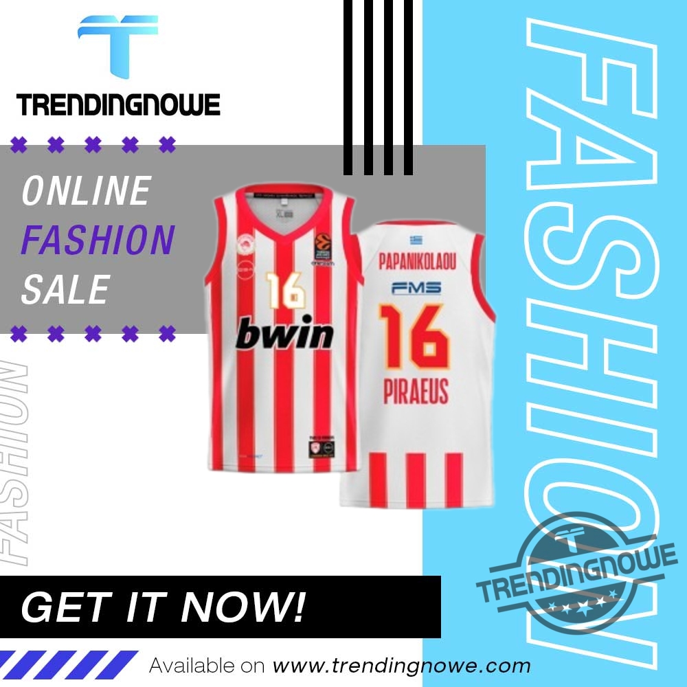 "Shop Olympiacos Bc Jerseys and New England Patriots Gear 2025" 4 Olympiacos Bc 2024 2025 Home Striped Jersey