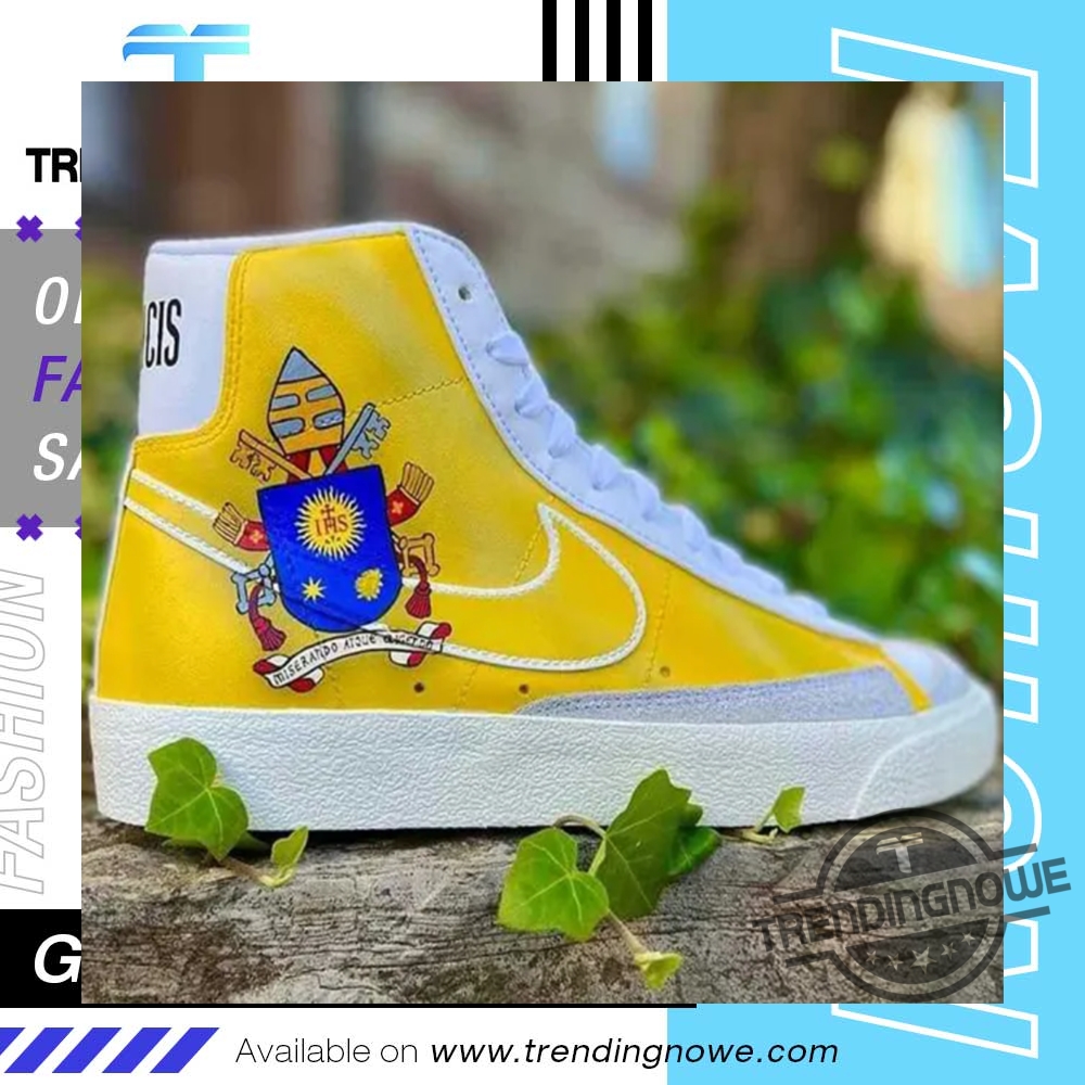"Top Trending Posters and T-Shirts for 2025: Must-Have Designs" 7 Rest In Peace Pope Francis Nike Blazer Kicks Shoes