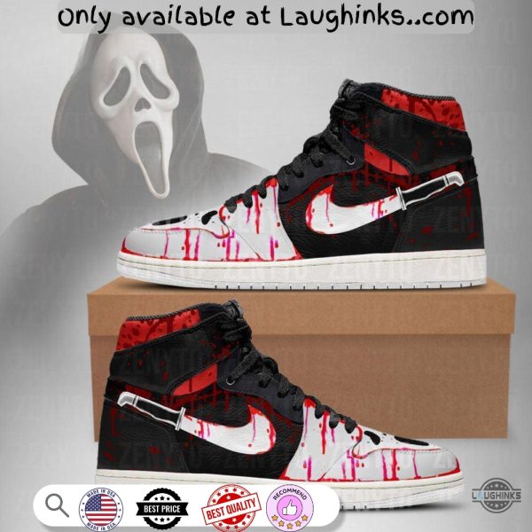 scream ghostface knife air jordan custom sneakers