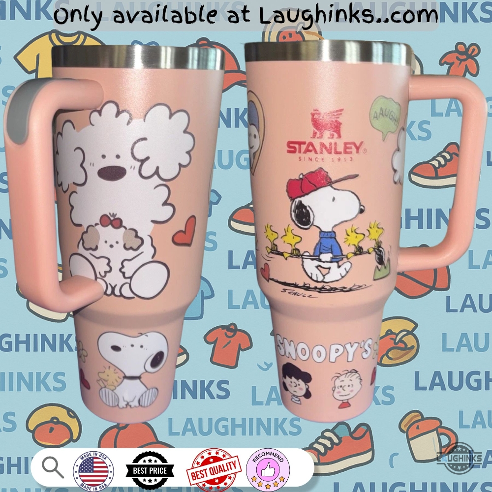 Light Pink Snoopy Peanuts Stanley Tumbler 40Oz Dupe 6 Light Pink Snoopy Peanuts Stanley Tumbler 40oz dupe