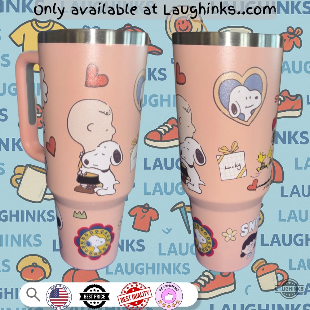 Light Pink Snoopy Peanuts Stanley Tumbler 40Oz Dupe 7 Light Pink Snoopy Peanuts Stanley Tumbler 40oz dupe