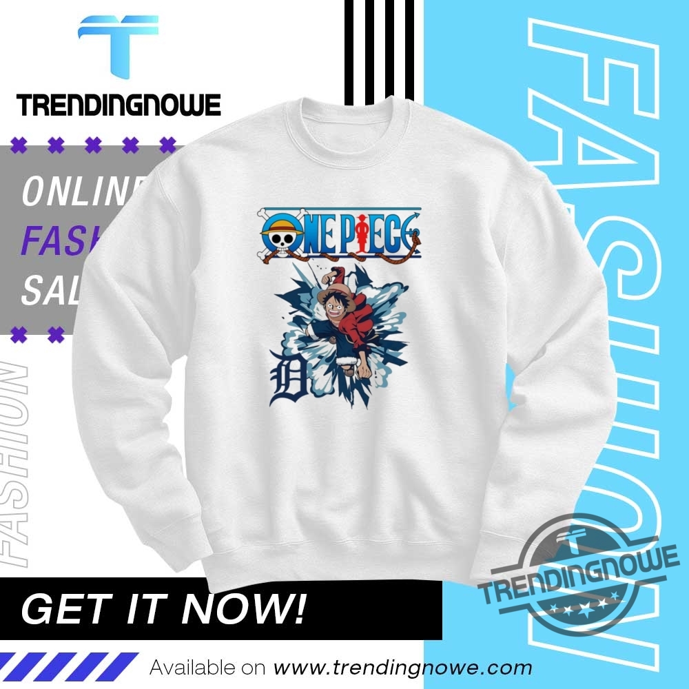 Detroit Tigers One Piece Monkey D Luffy Shirt 10 Detroit Tigers One Piece Monkey D Luffy Shirt