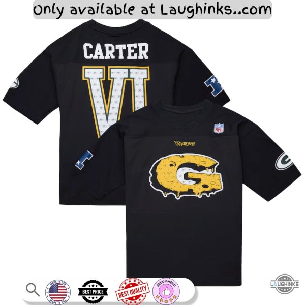 lil wayne mitchell and ness carter vi green bay packers football jersey shirt replica laughinks 1