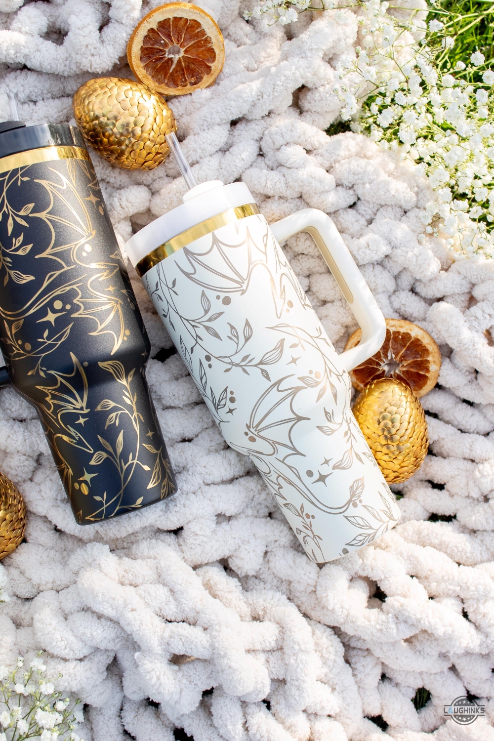 Ivory Dragon 40Oz Tumbler Gold Engraved Fantasy Reader Tumbler Bookish Merch Reader Gifts 24 Ivory Dragon 40oz Tumbler | Gold Engraved | Fantasy Reader Tumbler | Bookish Merch | Reader Gifts |