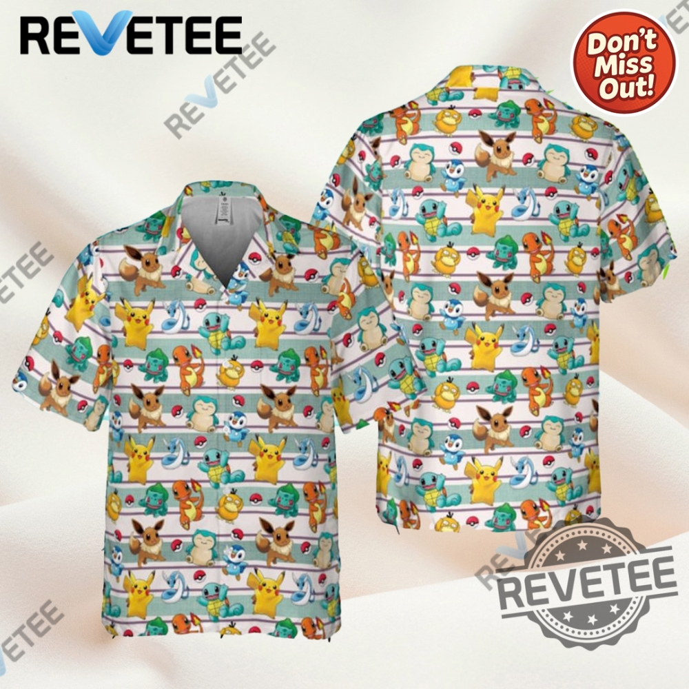 Pkm Hawaiian Summer Shirt Pikachu Aloha Button Up Shirt revetee 1