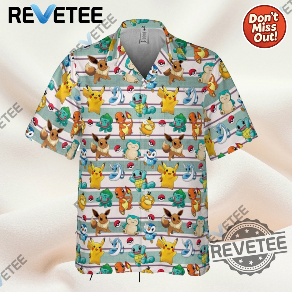 Pkm Hawaiian Summer Shirt Pikachu Aloha Button Up Shirt revetee 2