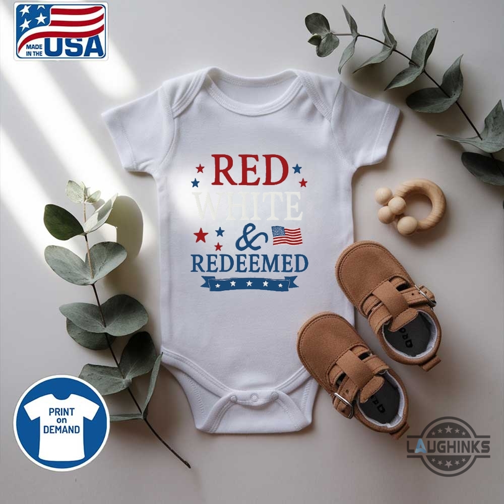 Red White And Redeemed 4Th Of July Embroidered Shirt 14 Red White and Redeemed 4th Of July Embroidered Shirt