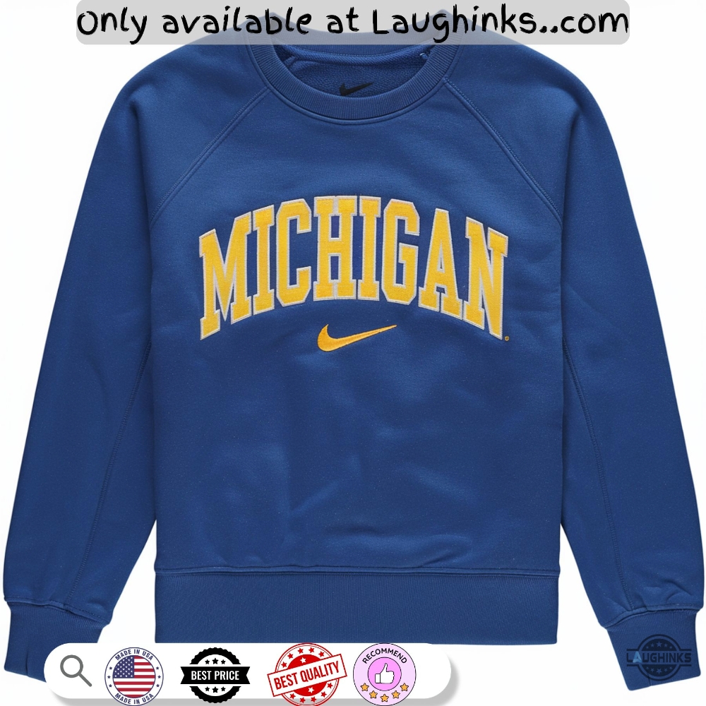 New Nike Michigan Wolverines Embroidered Sweatshirt T Shirt Hoodie 5 New Nike Michigan Wolverines Embroidered Sweatshirt T Shirt Hoodie